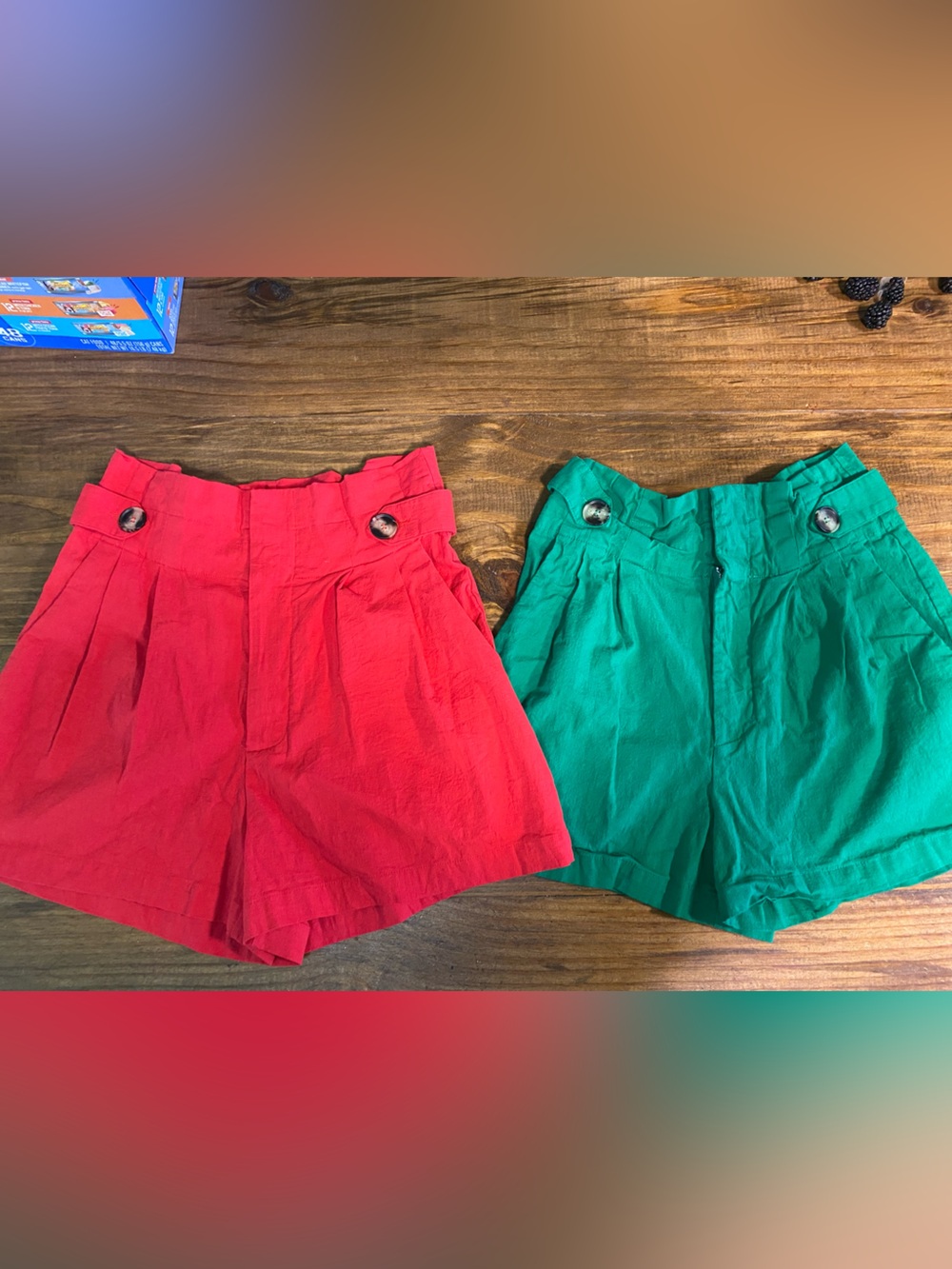 Aaron & Amber Size Small Trash Bag Waist Button Detail Shorts 2 Pair